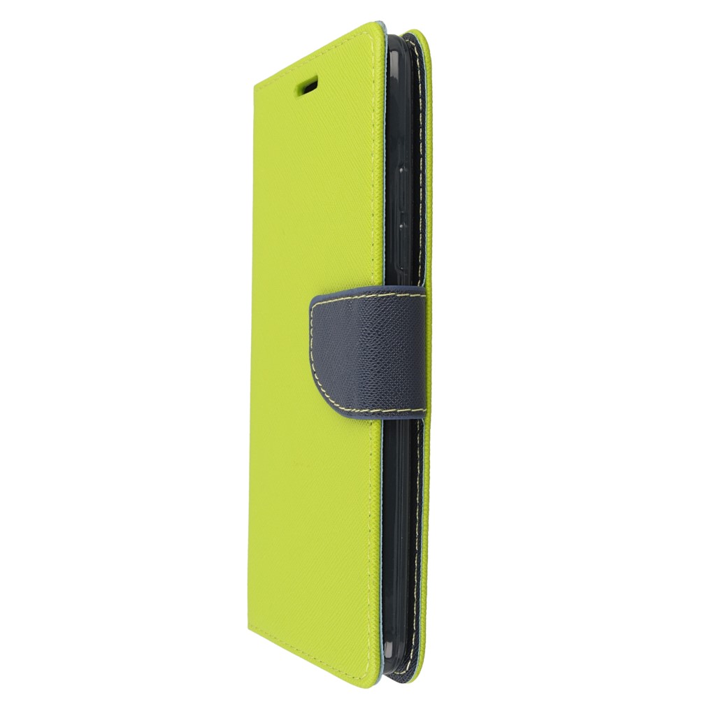 Pokrowiec etui z klapk na magnes Fancy Case limonkowo-granatowe HTC U Ultra / 5