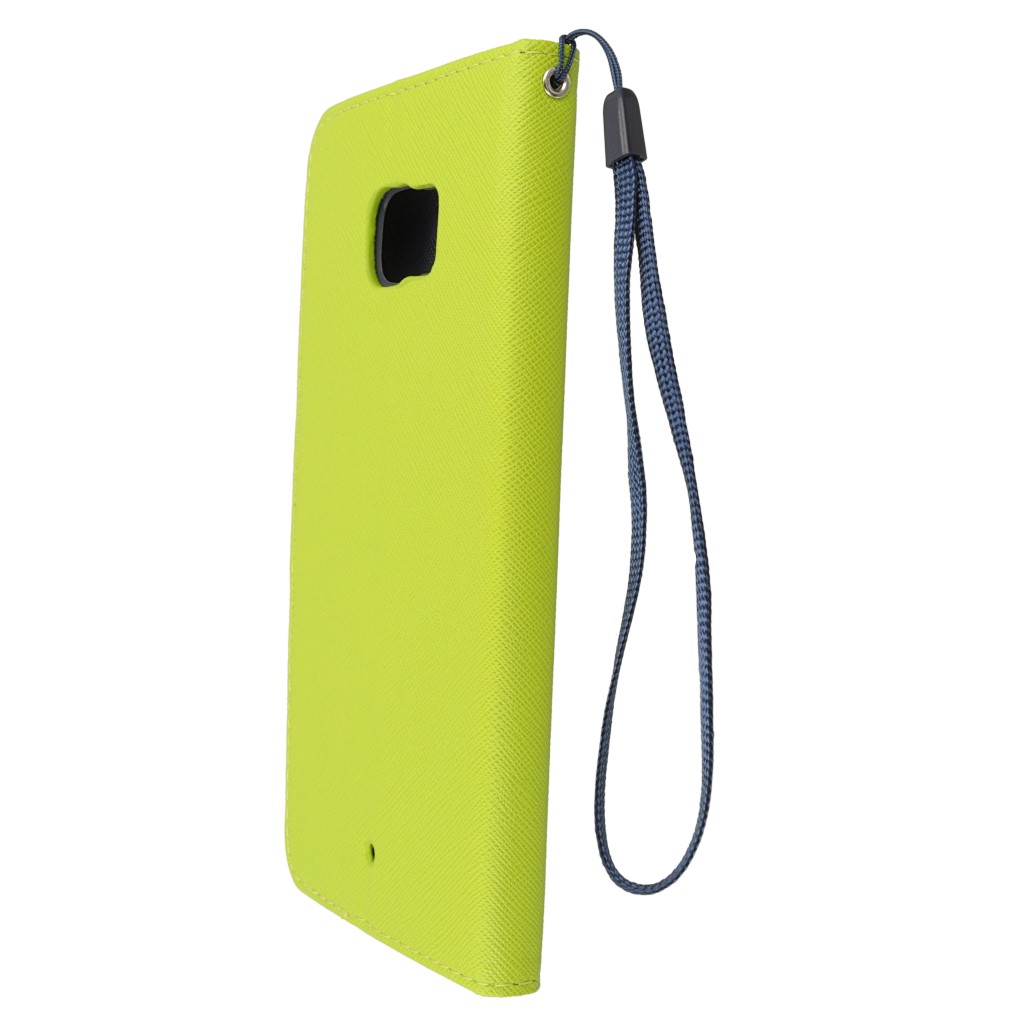 Pokrowiec etui z klapk na magnes Fancy Case limonkowo-granatowe HTC U Ultra / 6