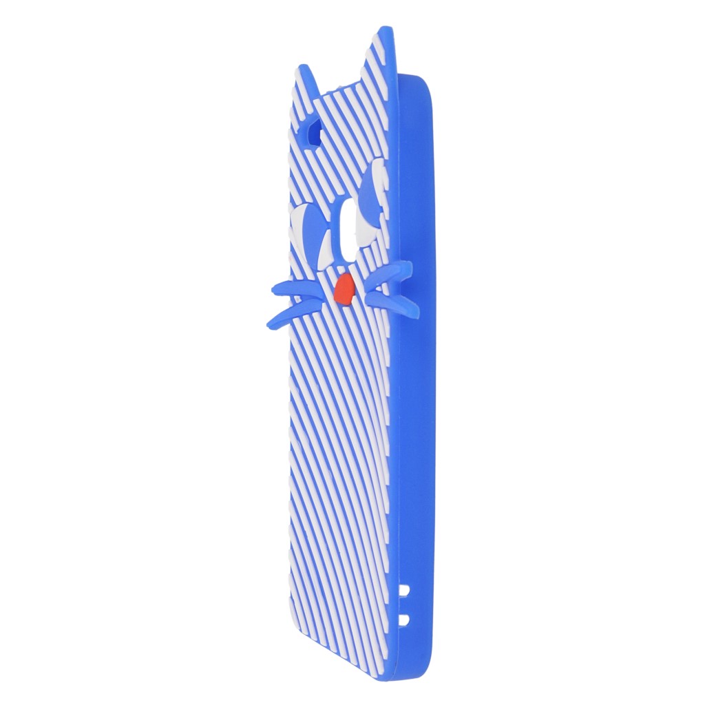Pokrowiec etui silikonowe 3D Kotka niebieskie HUAWEI P10 Lite / 7