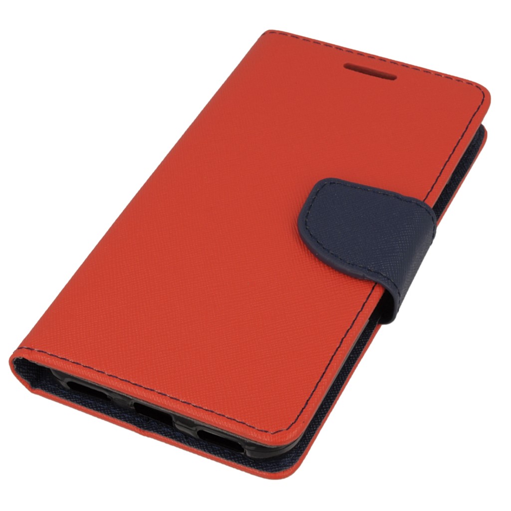 Pokrowiec etui z klapk na magnes Fancy Case czerwono-granatowe ORANGE Dive 70 / 2