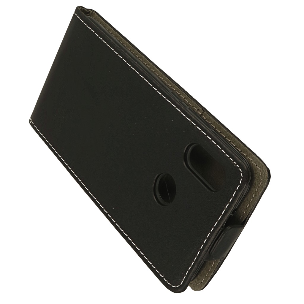 Pokrowiec z klapk� na magnes Prestige Slim Flexi czarny HUAWEI P20 Lite / 4