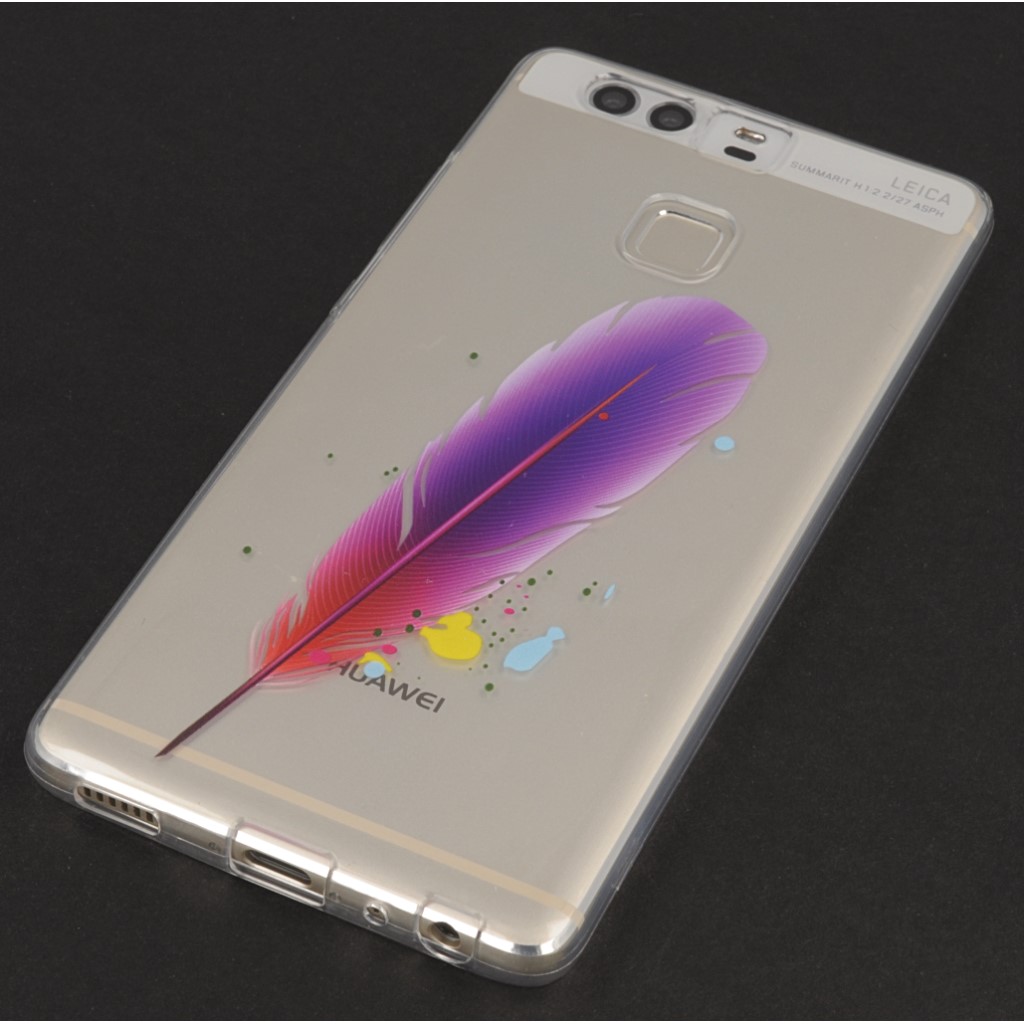 Pokrowiec etui żelowe Piórko fioletowe HUAWEI P9 Pokrowiec etui żelowe Piórko fioletowe HUAWEI P9