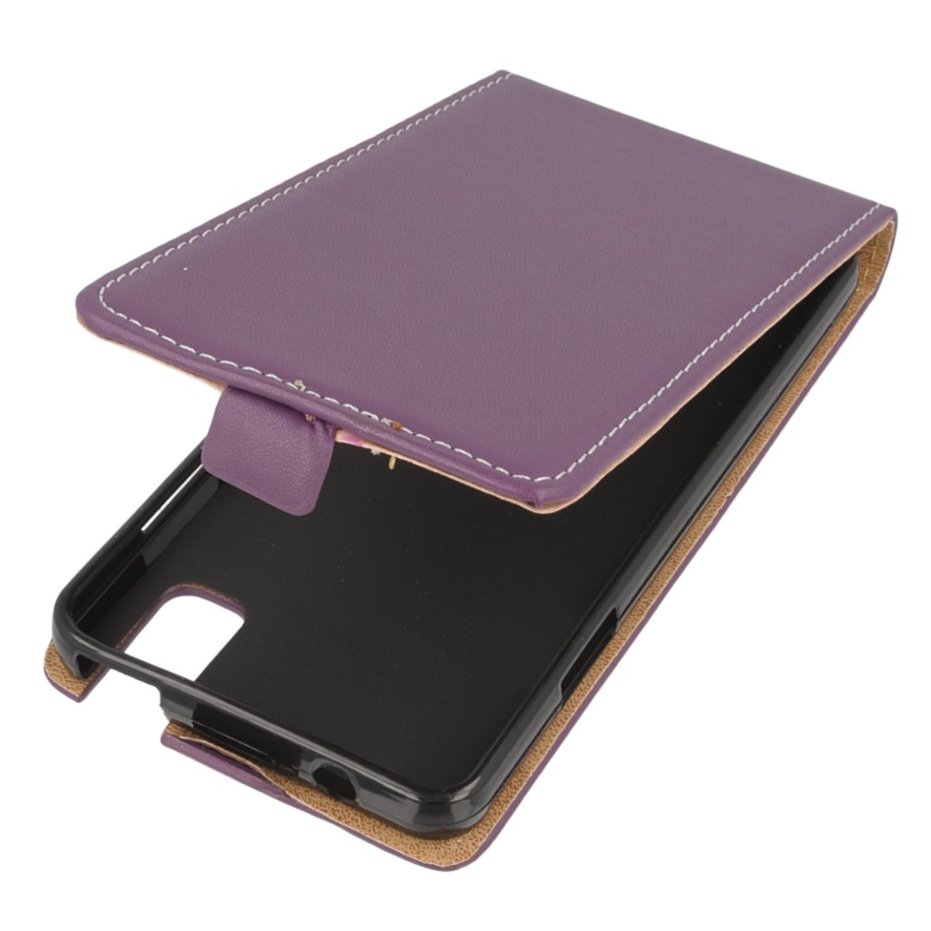 Pokrowiec z klapk� na magnes Slim Flexi ciemny fioletowy HUAWEI ShotX