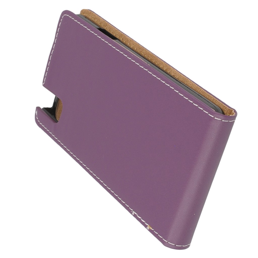 Pokrowiec z klapk� na magnes Slim Flexi ciemny fioletowy HUAWEI ShotX / 5