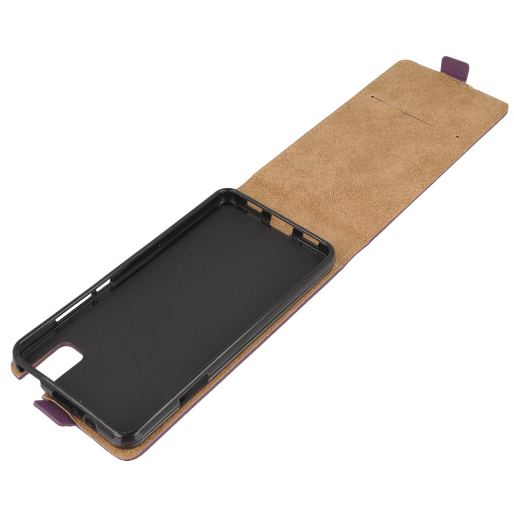 Pokrowiec z klapk� na magnes Slim Flexi ciemny fioletowy HUAWEI ShotX / 8