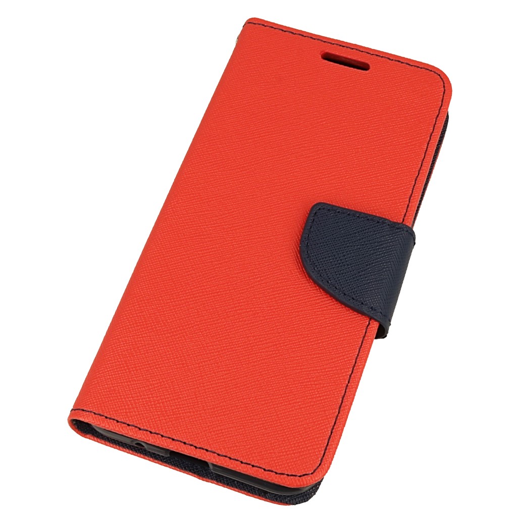 Pokrowiec etui z klapk na magnes Fancy Case czerwono-granatowe SAMSUNG GT-S7580 Galaxy Trend Plus / 4