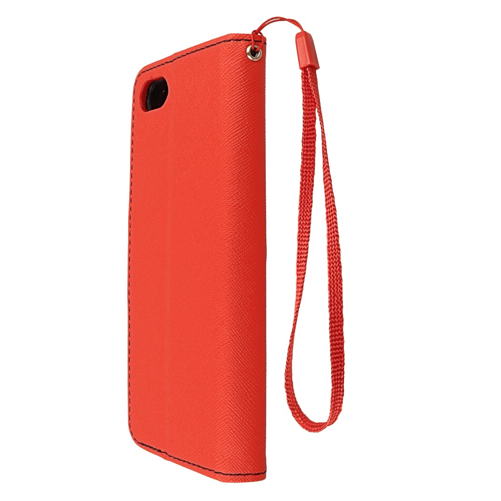 Pokrowiec etui z klapk na magnes Fancy Case czerwono-granatowe SAMSUNG GT-S7580 Galaxy Trend Plus / 7