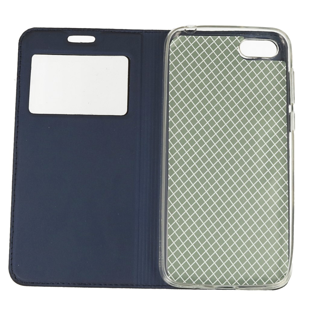 Pokrowiec etui Smart Look Cover z okienkiem granatowe HUAWEI Honor 7S / 4