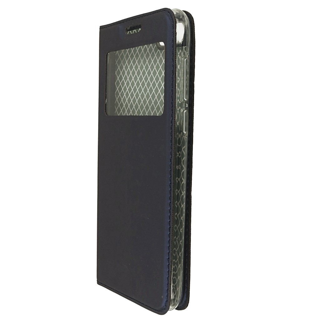 Pokrowiec etui Smart Look Cover z okienkiem granatowe HUAWEI Honor 7S / 6
