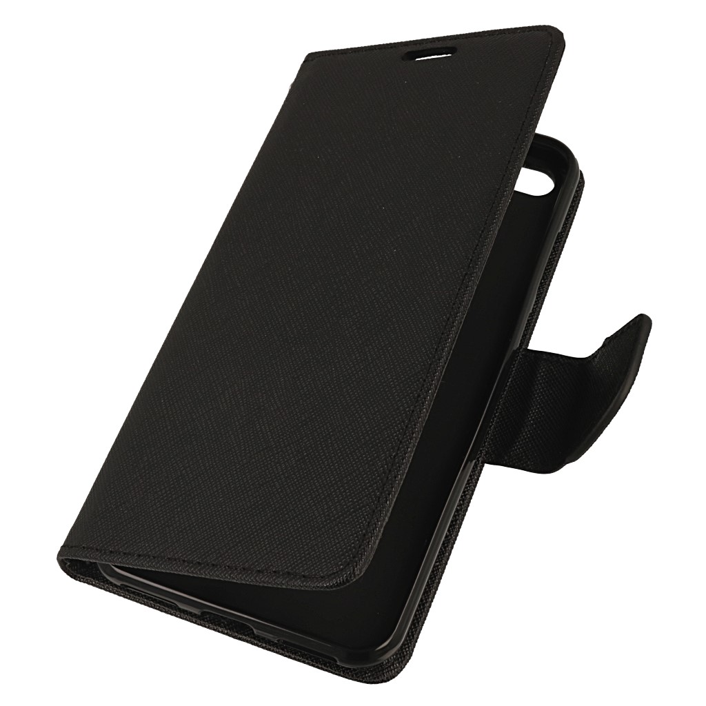 Pokrowiec etui z klapk na magnes Fancy Case czarne SAMSUNG SM-G800F Galaxy S5 mini
