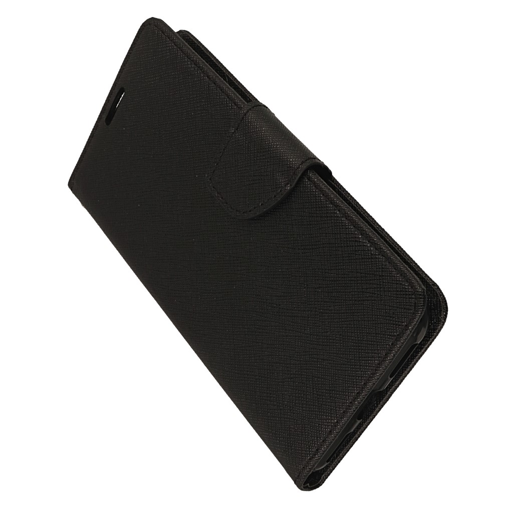 Pokrowiec etui z klapk na magnes Fancy Case czarne SAMSUNG SM-G800F Galaxy S5 mini / 6