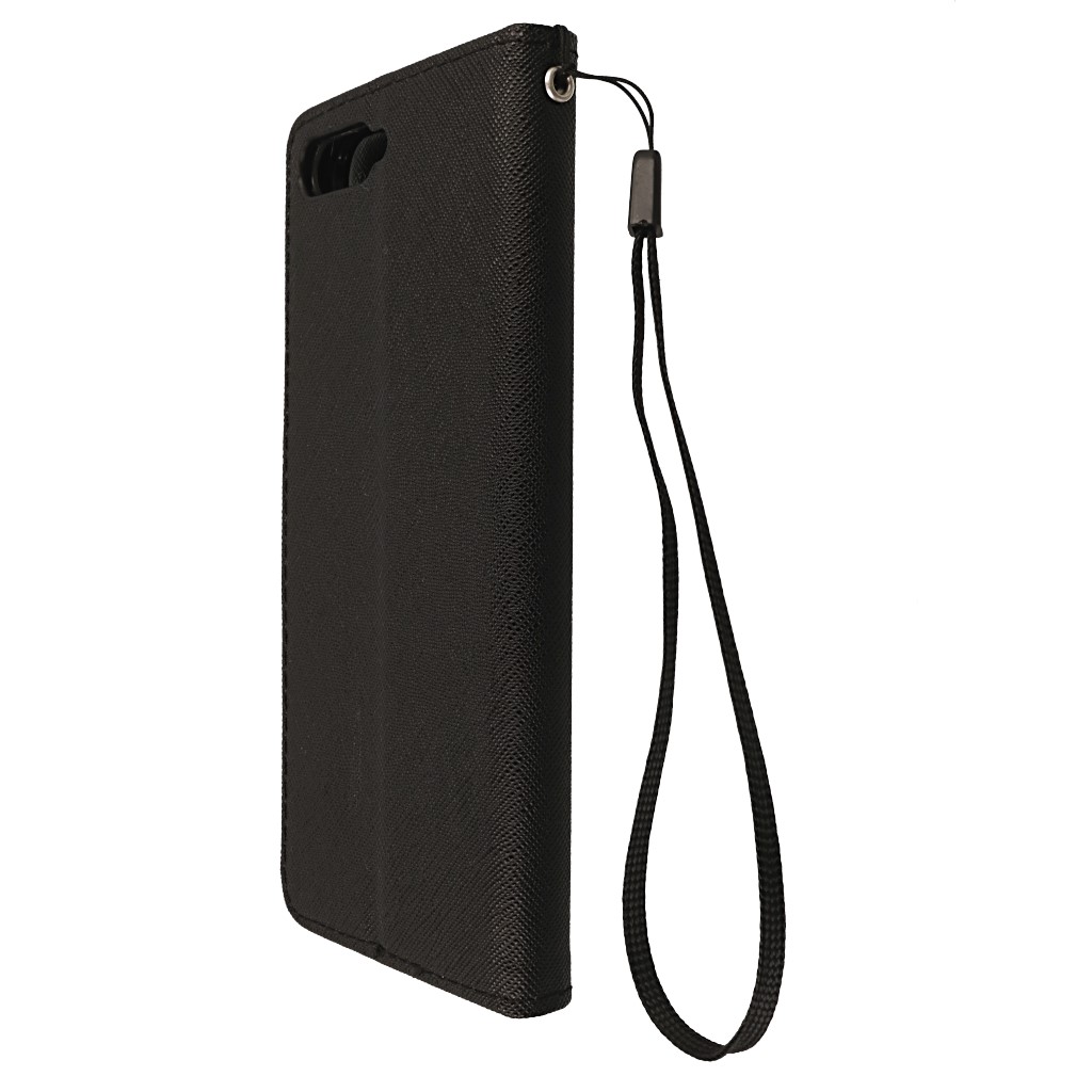 Pokrowiec etui z klapk na magnes Fancy Case czarne SAMSUNG SM-G800F Galaxy S5 mini / 8