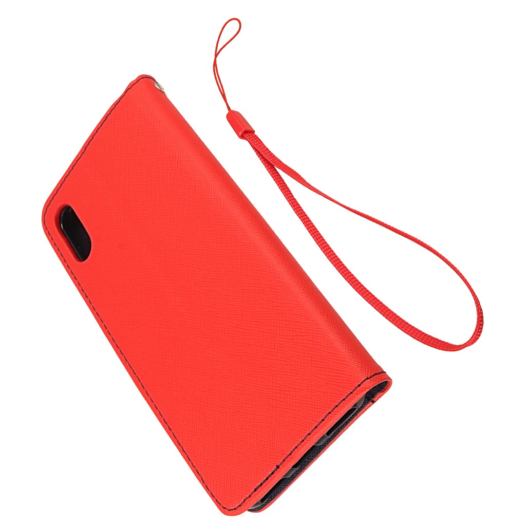 Pokrowiec etui z klapk na magnes Fancy Case czerwono-granatowe HUAWEI Y6 2019 / 5