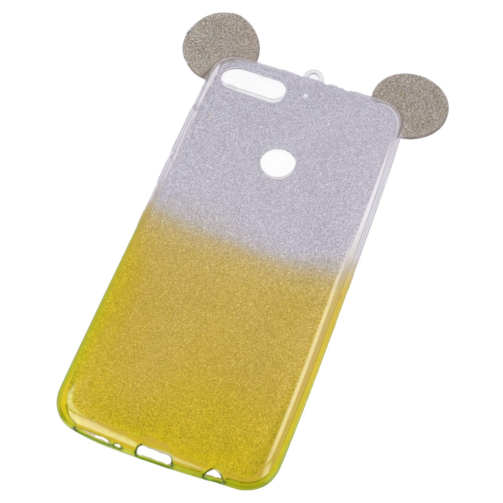 Pokrowiec back case brokatowa Myszka zoty HUAWEI Y7 2018 / 2