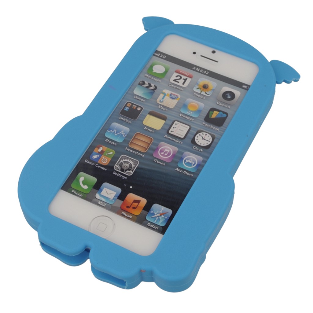 Pokrowiec etui silikonowe 3D Kapitan Ameryka niebieski  APPLE iPhone 5 / 3