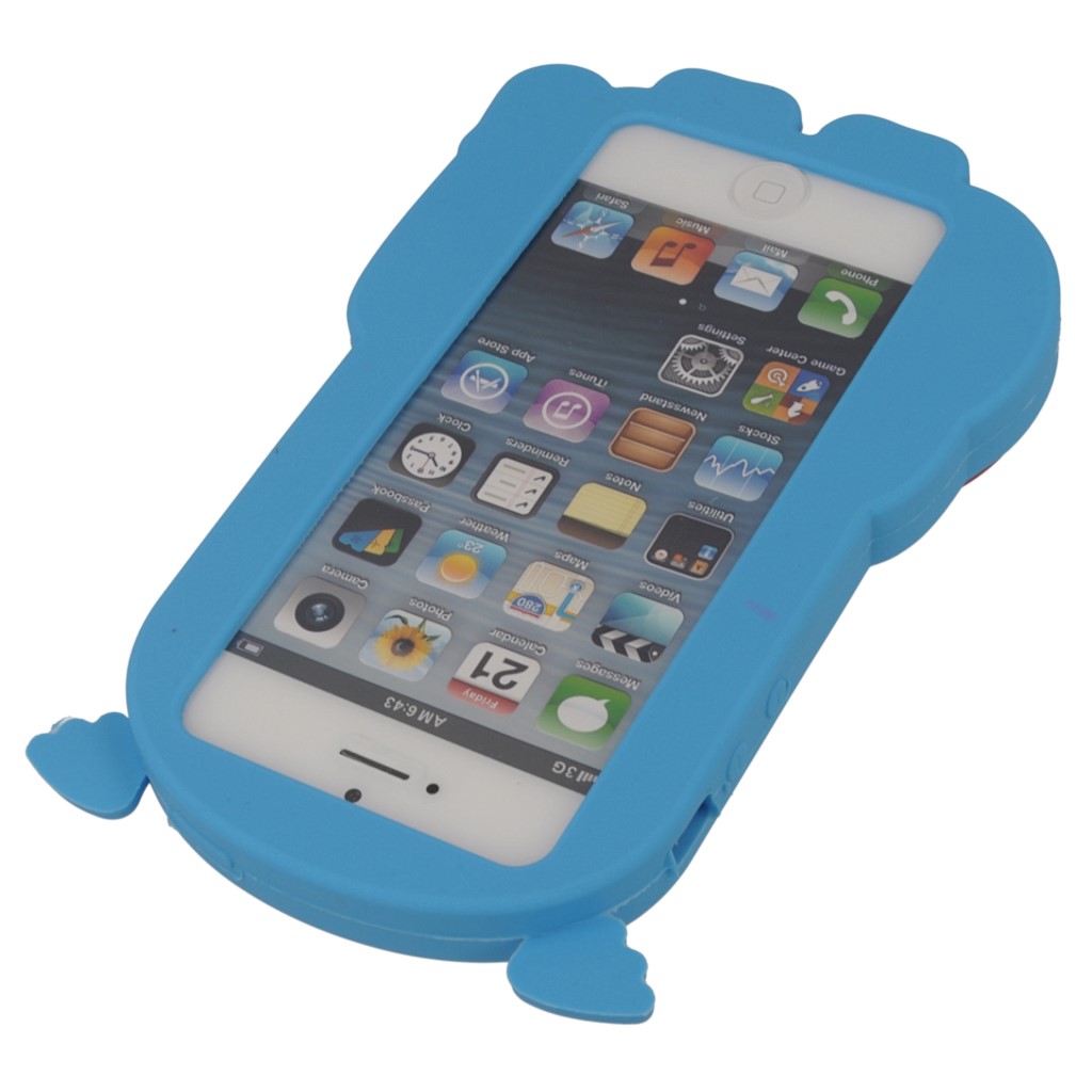 Pokrowiec etui silikonowe 3D Kapitan Ameryka niebieski  APPLE iPhone 5 / 4