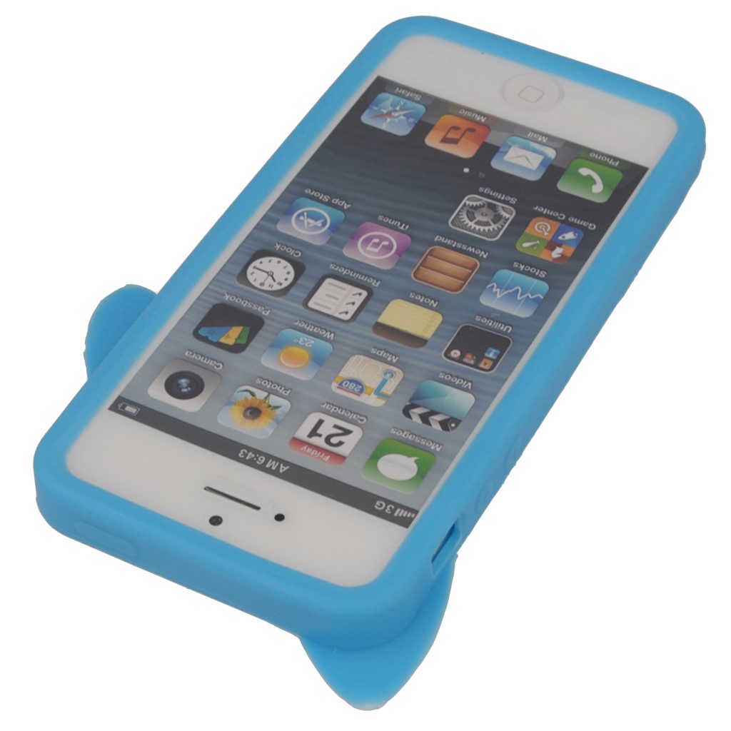 Pokrowiec silikonowe etui 3D Krlik niebieski APPLE iPhone SE / 4