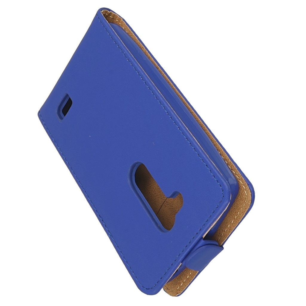Pokrowiec z klapk na magnes Prestige Slim Flexi niebieski LG L Fino / 3