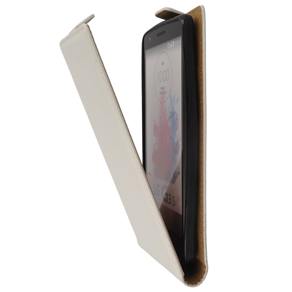 Pokrowiec z klapk na magnes Prestige Slim Flexi biay LG G3 mini / 7