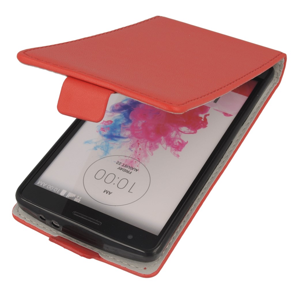 Pokrowiec z klapk na magnes Prestige Slim Flexi czerwony LG G3 mini