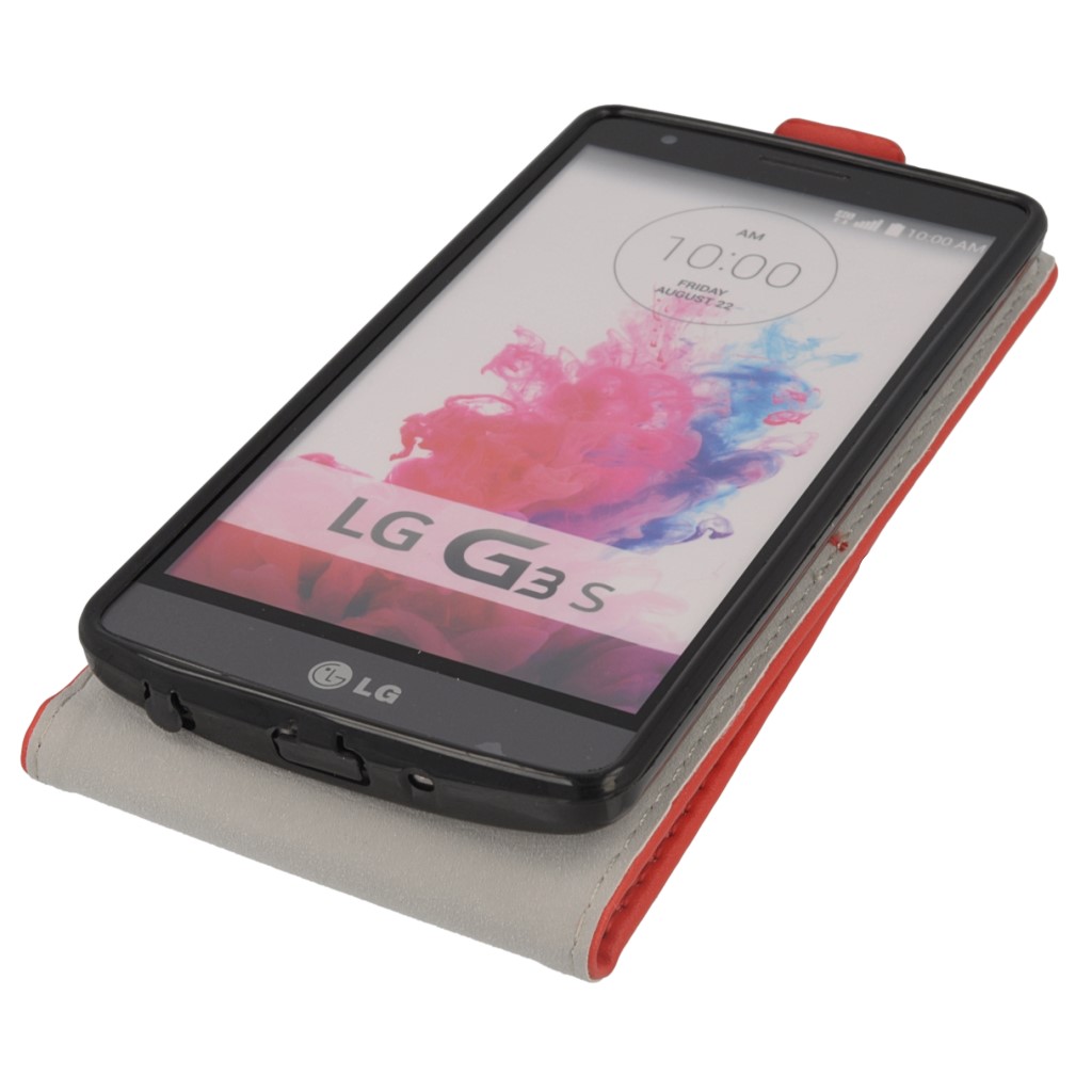 Pokrowiec z klapk na magnes Prestige Slim Flexi czerwony LG G3 mini / 10