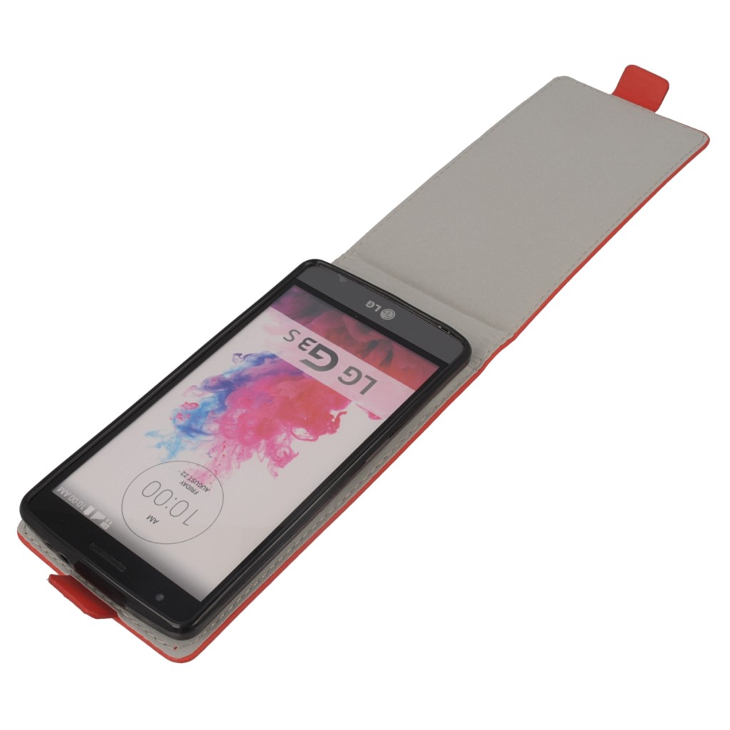 Pokrowiec z klapk na magnes Prestige Slim Flexi czerwony LG G3 mini / 11