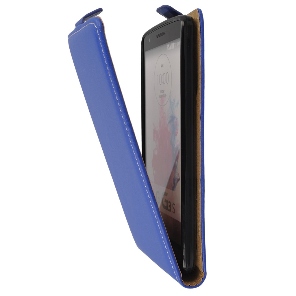Pokrowiec z klapk na magnes Prestige Slim Flexi niebieski LG G3 mini / 7