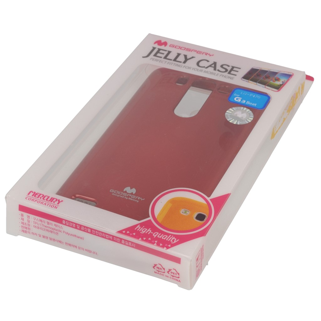 Pokrowiec etui silikonowe Mercury JELLY CASE czerwone LG G3 mini / 8