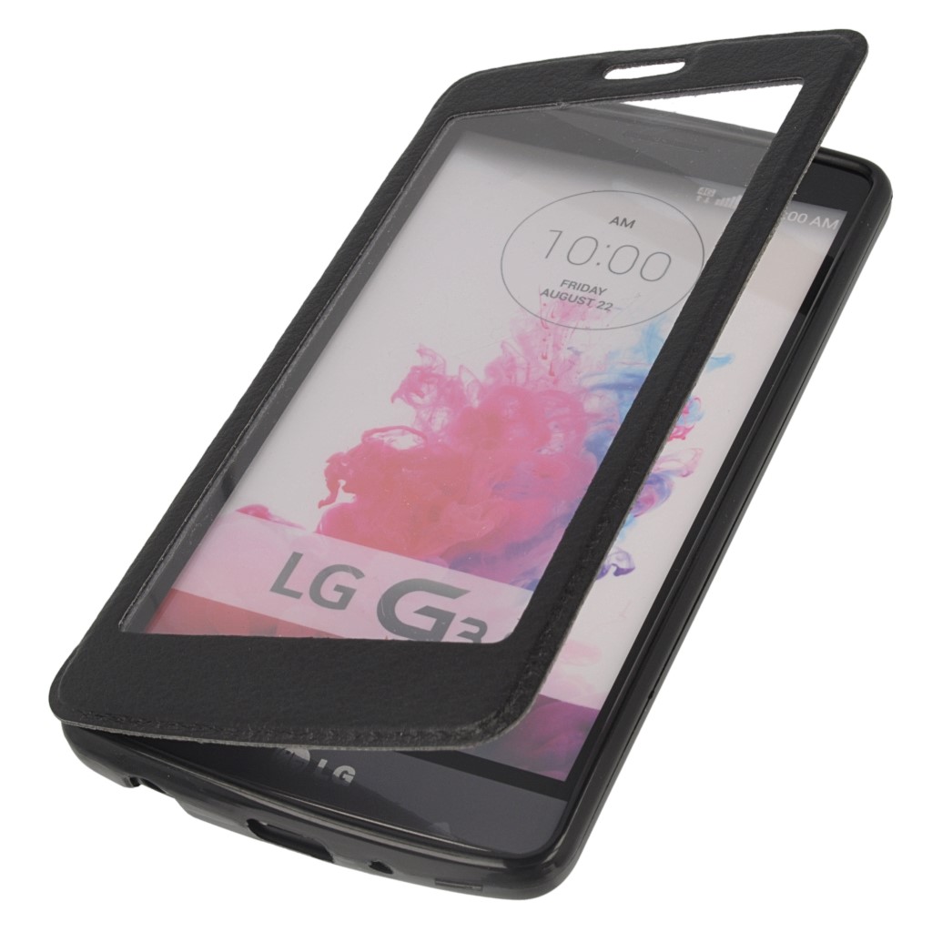 Pokrowiec etui Smart View czarne LG G3 mini