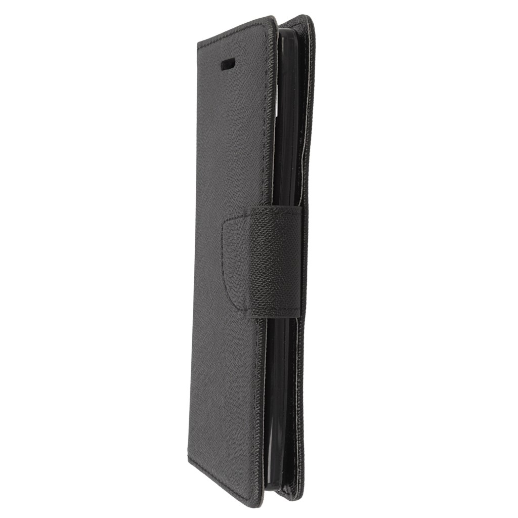 Pokrowiec etui z klapk na magnes Fancy Case czarne ALCATEL One Touch Idol 3 4.7 cala / 3
