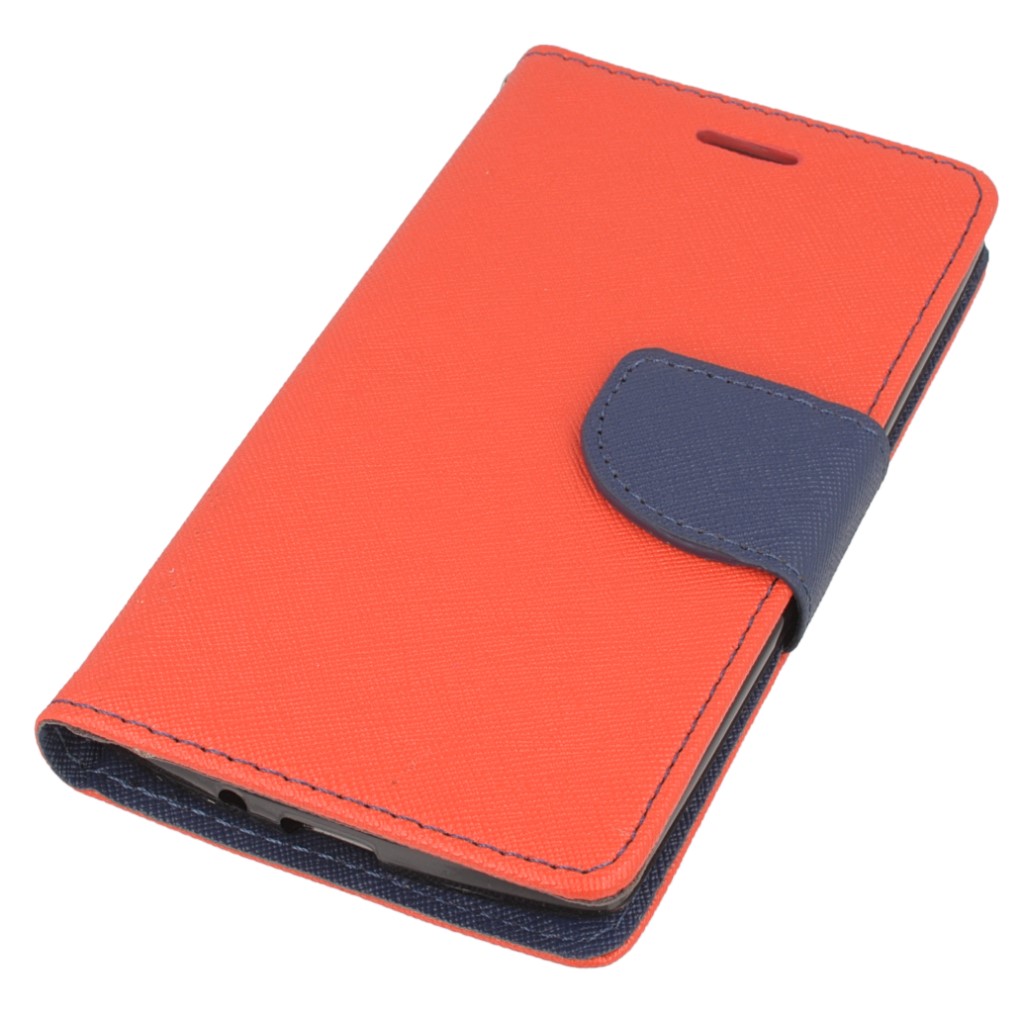 Pokrowiec etui z klapk na magnes Fancy Case czerwono-granatowe ALCATEL One Touch Idol 3 4.7 cala