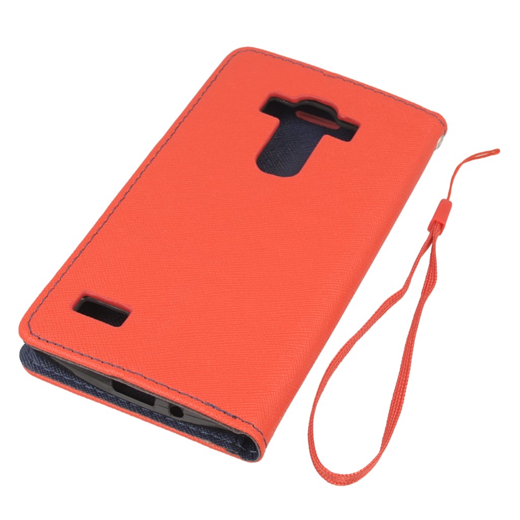 Pokrowiec etui z klapk na magnes Fancy Case czerwono-granatowe LG G4 Beat / 4
