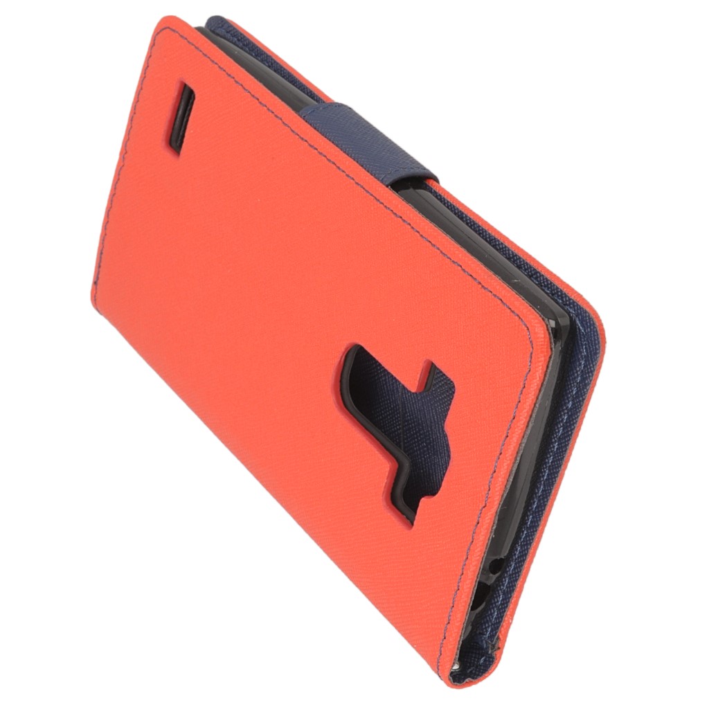 Pokrowiec etui z klapk na magnes Fancy Case czerwono-granatowe LG G4 Beat / 5