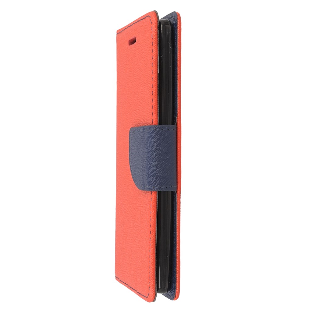 Pokrowiec etui z klapk na magnes Fancy Case czerwono-granatowe ALCATEL One Touch Idol 3 4.7 cala / 3