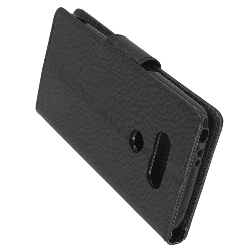 Pokrowiec etui z klapk na magnes Fancy Case czarne LG G5 / 5