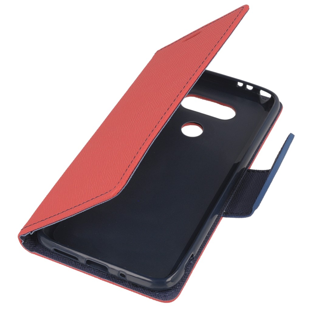 Pokrowiec etui z klapk na magnes Fancy Case czerwono-granatowe LG G5
