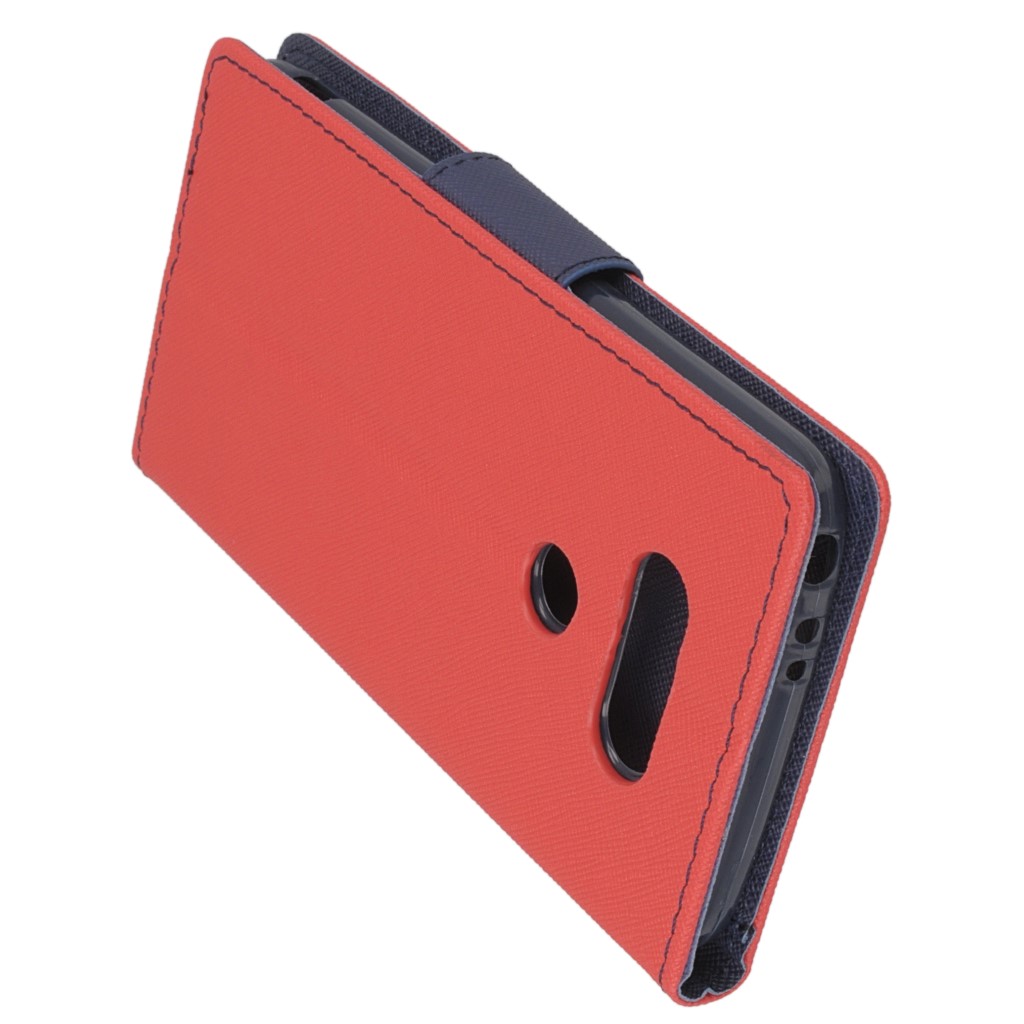 Pokrowiec etui z klapk na magnes Fancy Case czerwono-granatowe LG G5 / 5