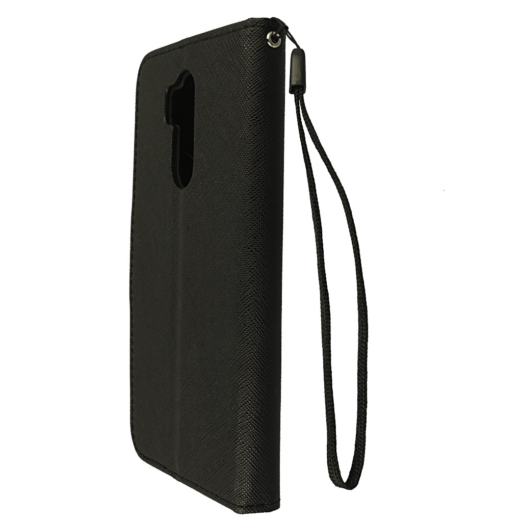 Pokrowiec etui z klapk na magnes Fancy Case czarne LG G7 ThinQ / 8
