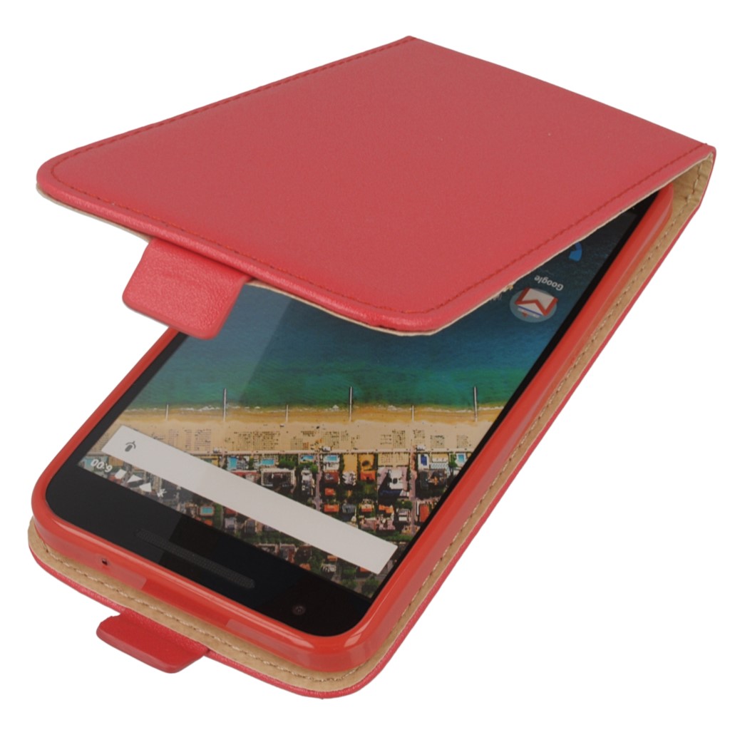 Pokrowiec z klapk na magnes Prestige Slim Flexi czerwony LG Nexus 5X