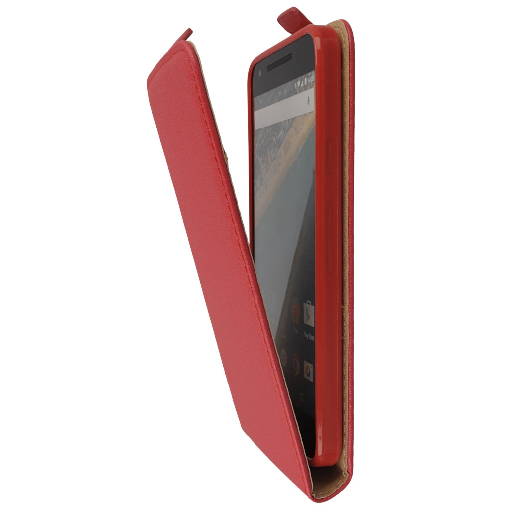Pokrowiec z klapk na magnes Prestige Slim Flexi czerwony LG Nexus 5X / 6