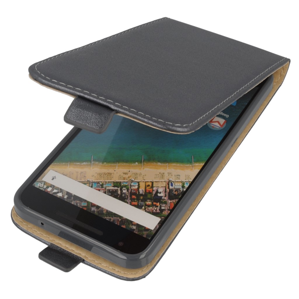 Pokrowiec z klapk na magnes Prestige Slim Flexi grafitowy LG Nexus 5X