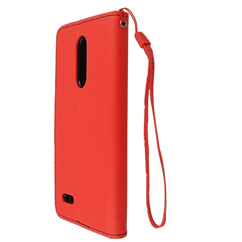 Pokrowiec etui z klapk na magnes Fancy Case czerwono-granatowe LG K10 2018 / 6