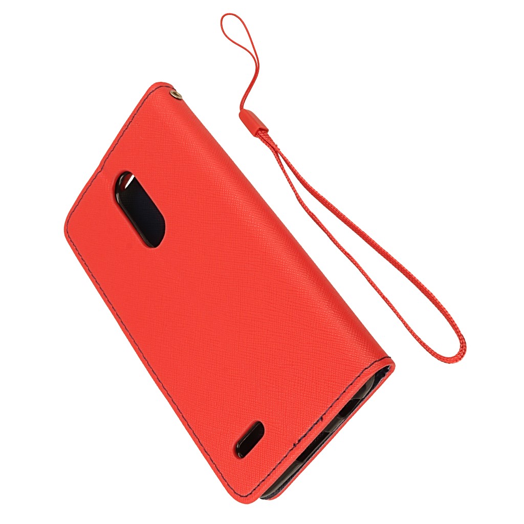 Pokrowiec etui z klapk na magnes Fancy Case czerwono-granatowe LG K10 2018 / 7