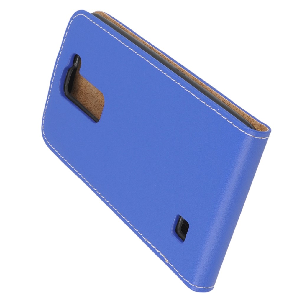 Pokrowiec z klapk na magnes Prestige Slim Flexi niebieski LG K7 / 5