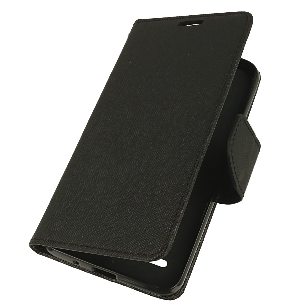 Pokrowiec etui z klapk na magnes Fancy Case czarne LG K9 Dual