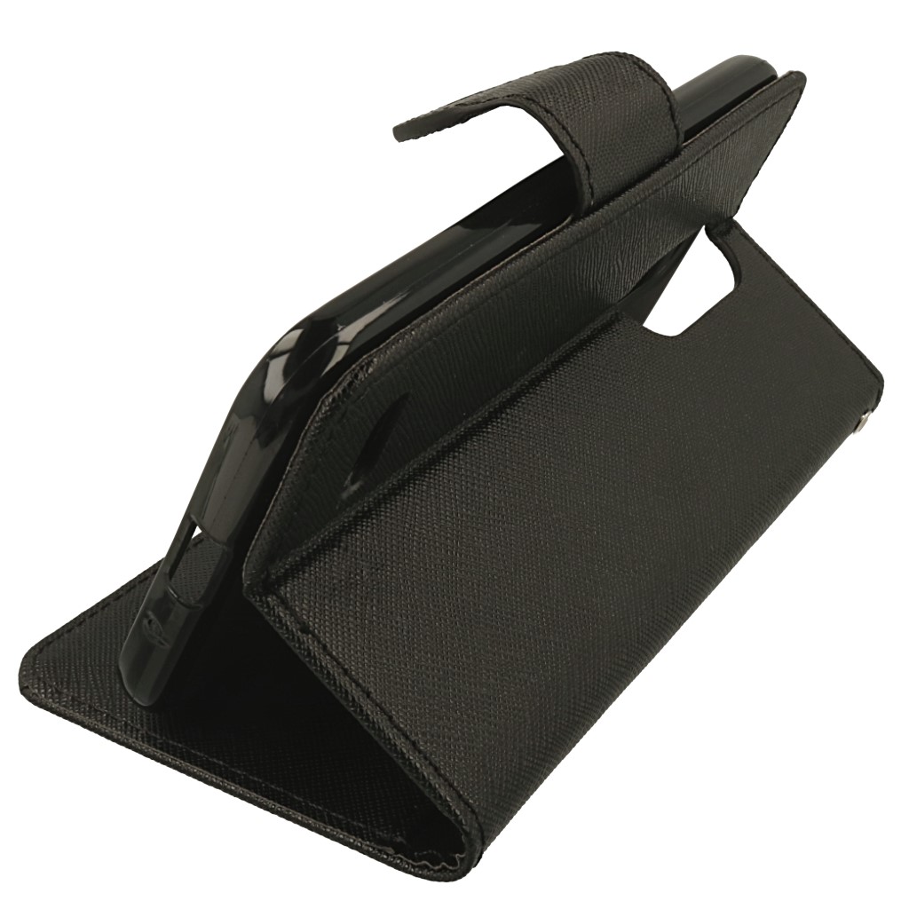 Pokrowiec etui z klapk na magnes Fancy Case czarne LG K9 Dual / 4
