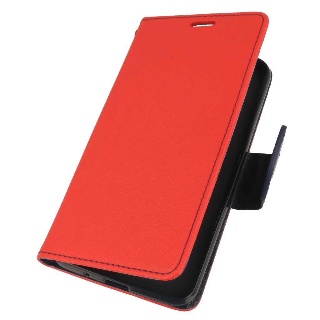 Pokrowiec etui z klapk na magnes Fancy Case czerwono-granatowe LG K9 Dual