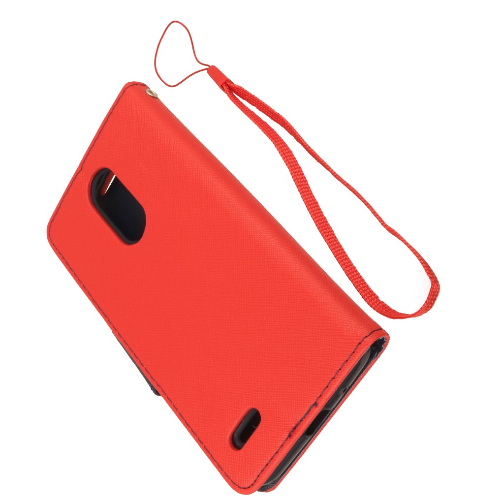 Pokrowiec etui z klapk na magnes Fancy Case czerwono-granatowe LG K9 Dual / 5