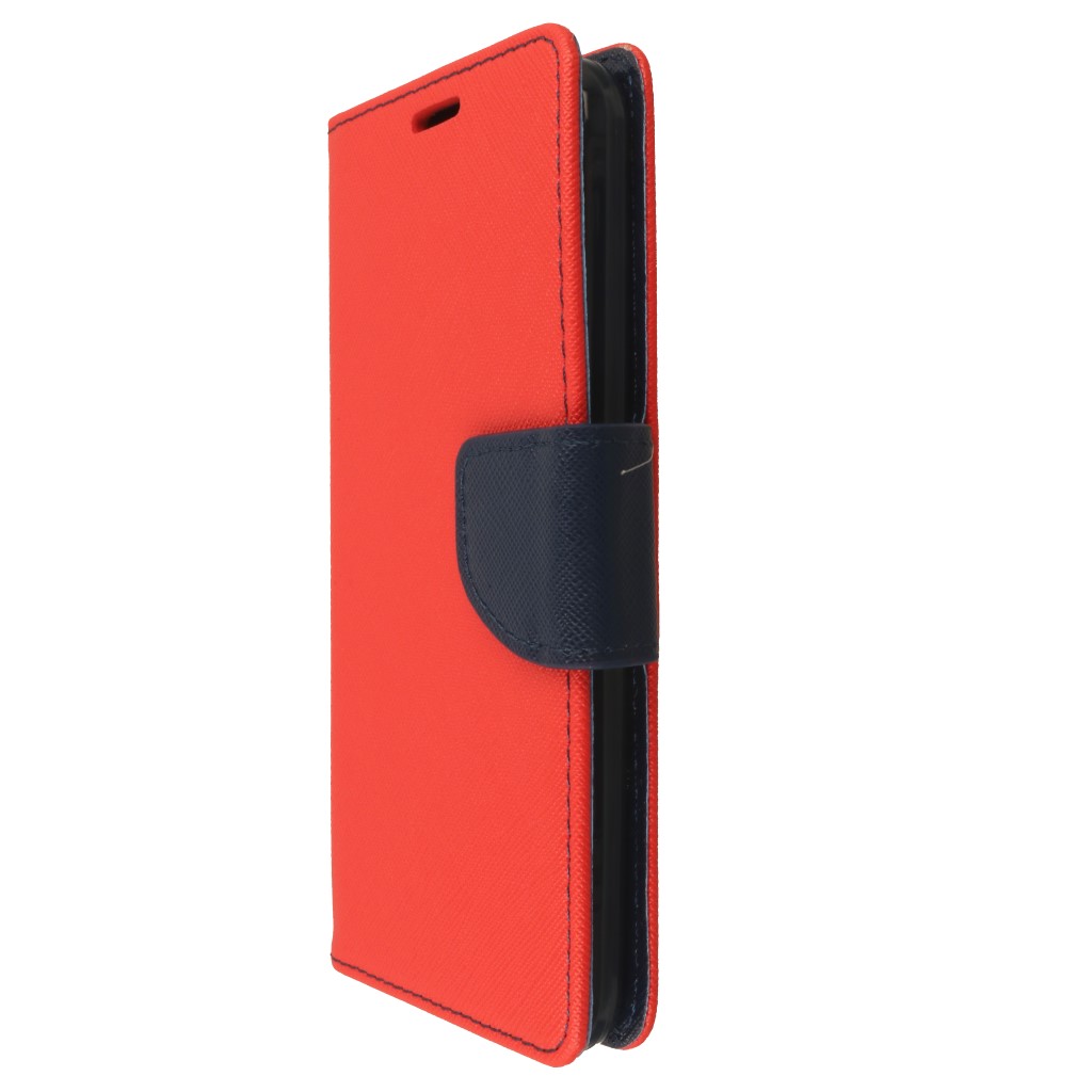 Pokrowiec etui z klapk na magnes Fancy Case czerwono-granatowe LG K9 Dual / 6