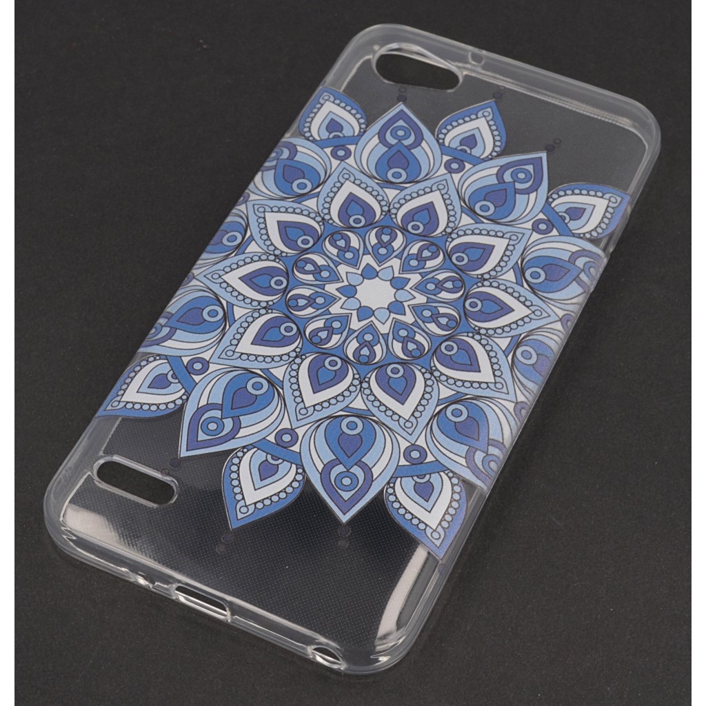 Pokrowiec etui silikonowe wzr Kwiat Mandala niebieski LG Q6